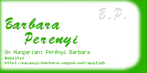barbara perenyi business card